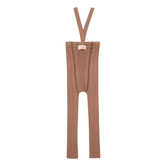 Collants à Bretelles Coton Bio Sans Pieds | Noisette