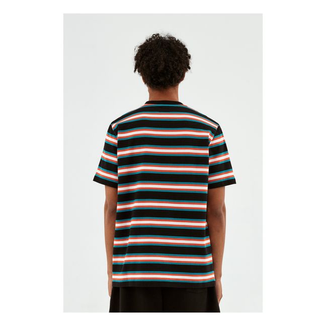 Tery Striped T-Shirt | Schwarz