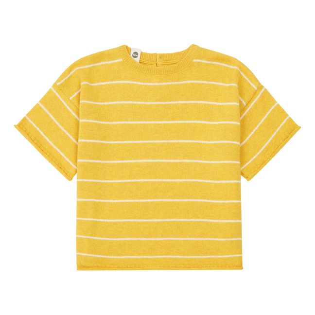 Organic Cotton Knit T-Shirt  | Giallo