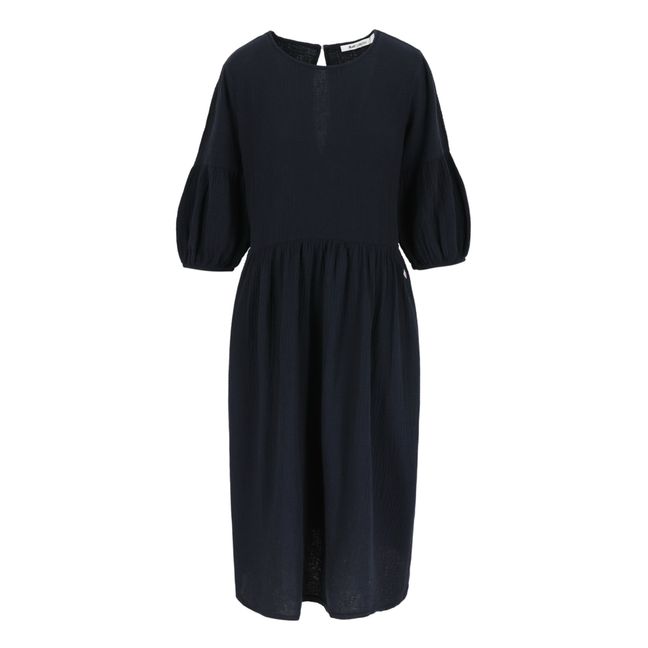 Vestido de tela de algodón Vero | Azul Marino