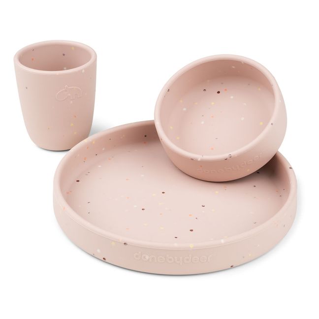 Coffret repas en silicone Ourson Rose – Les Baby's