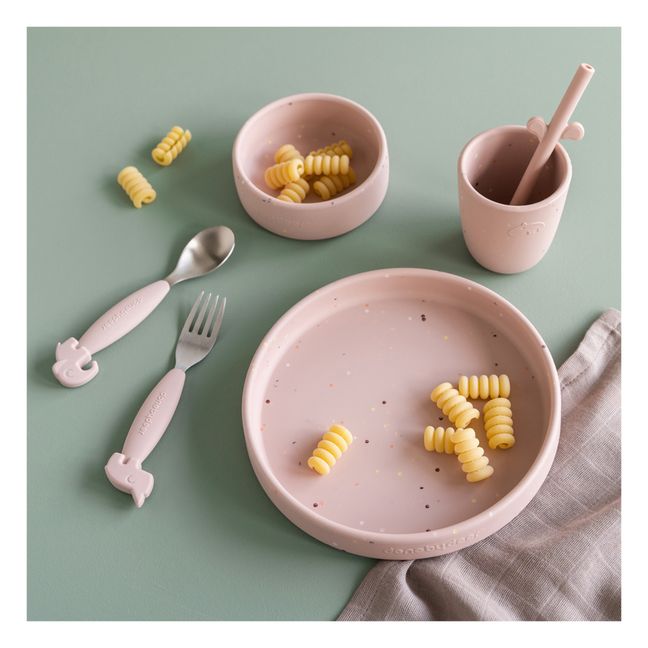 Coffret repas en silicone Confetti | Rose