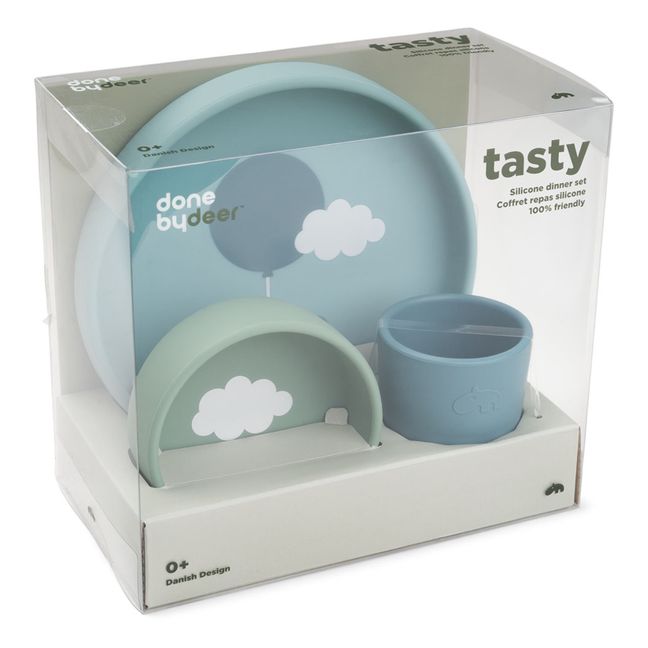 Happy Clouds silicone lunch box  | Blue