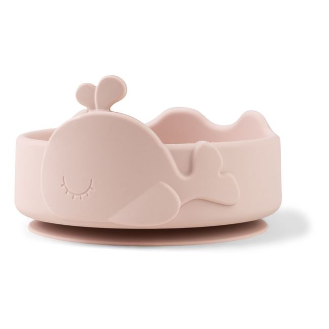 Bol ventouse et cuillère silicone Wally | Rose