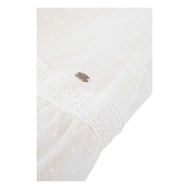 Vestito in tulle, perforato | Ecru