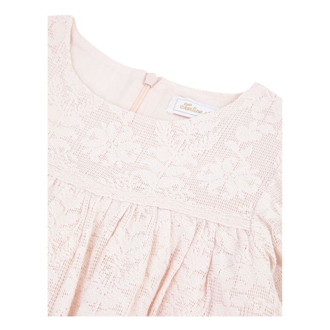 Embroidered Dress | Pale pink