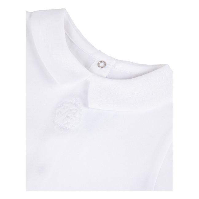Cotton and linen bodysuit | White