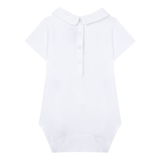 Cotton and linen bodysuit | White