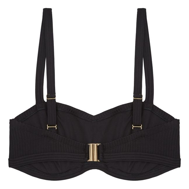 Tiga Ribbed Bikini Top | Schwarz