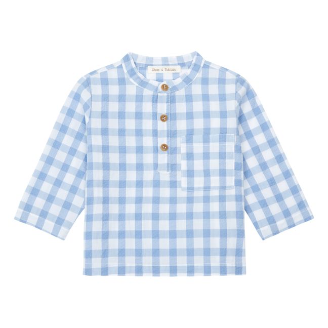 Kurta Seersucker Carreaux | Bleu