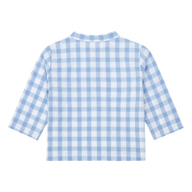 Checked Seersucker Kurta | Azul
