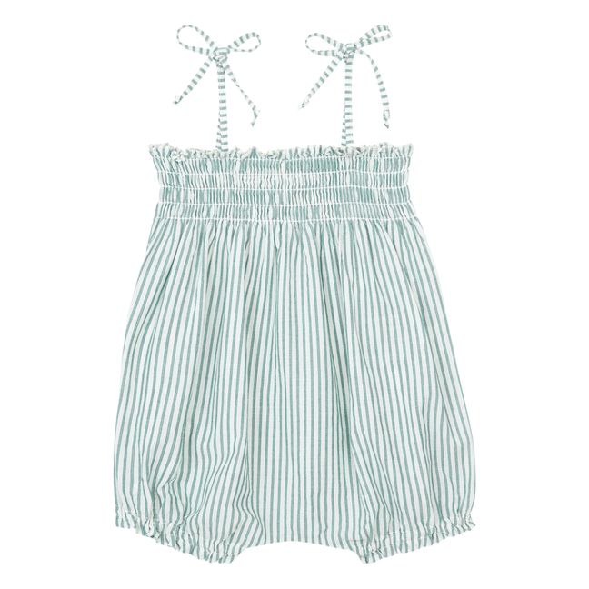 Striped Strappy Romper | Khaki