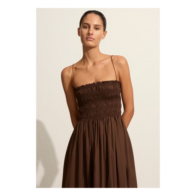 Kleid Shirred Bodice | Sandfarben