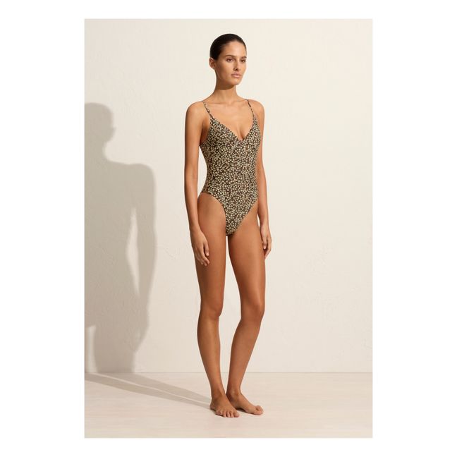 Plunge One-Piece Swimsuit | Brown