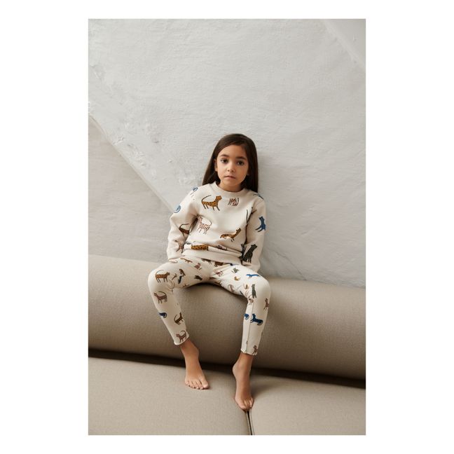Sweat Coton Bio Imprimé Thora | Ecru