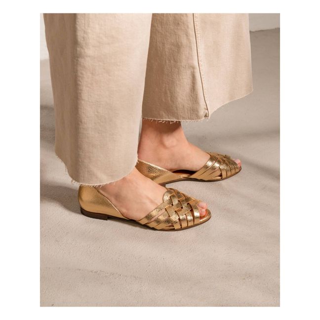 Flat leather sandals N°64 | Dorato