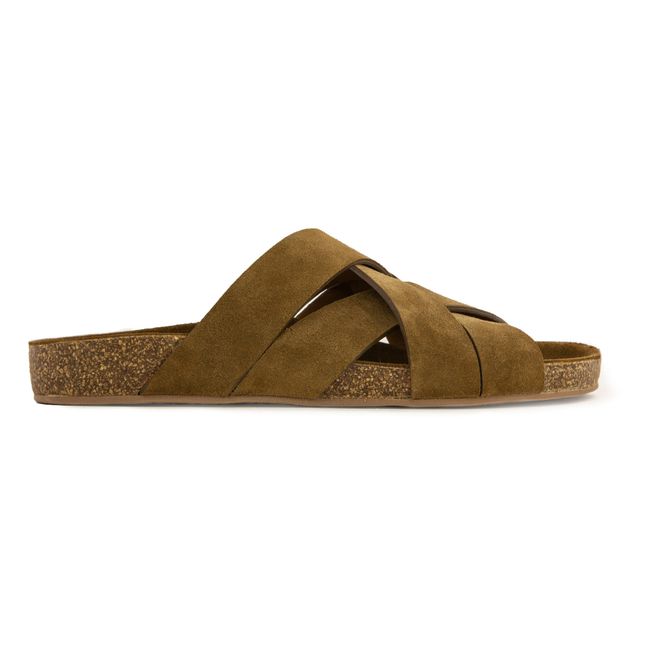 Suede N°65 Flat Sandals | Marrone