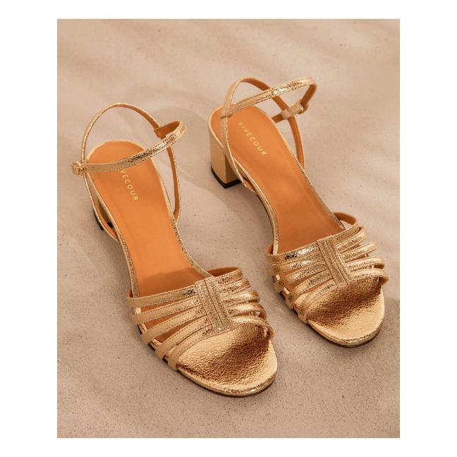 Leather heels sandals N°779 | Gold