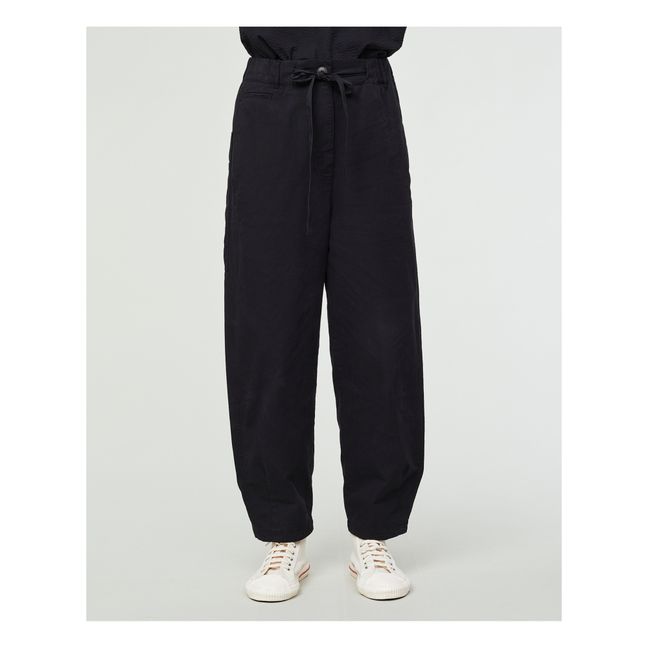 Pasha Linen and Cotton Pants | Schwarz