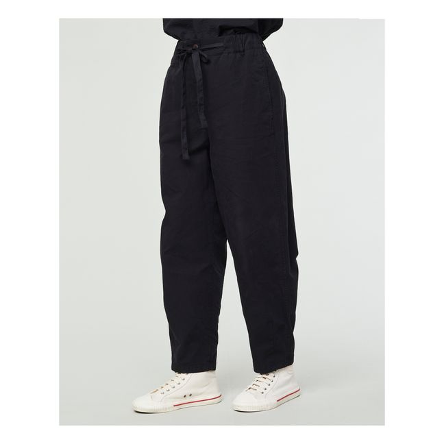 Pasha Linen and Cotton Pants | Black