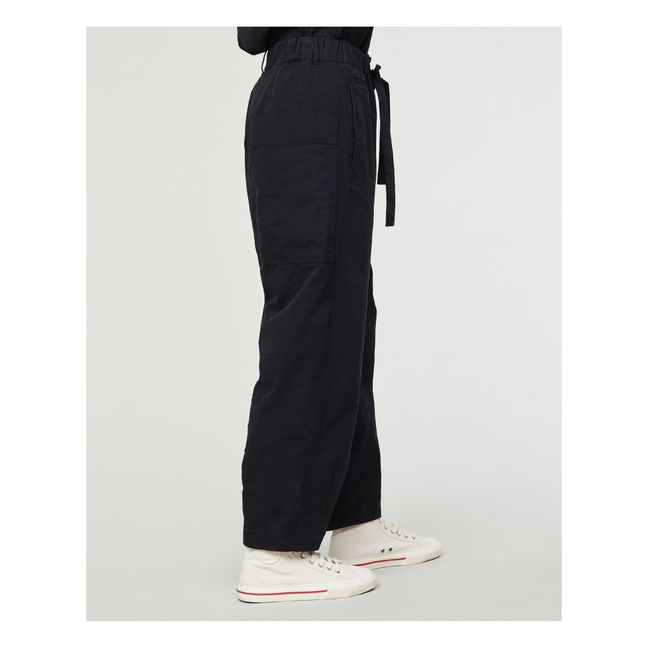 Pasha Linen and Cotton Pants | Schwarz