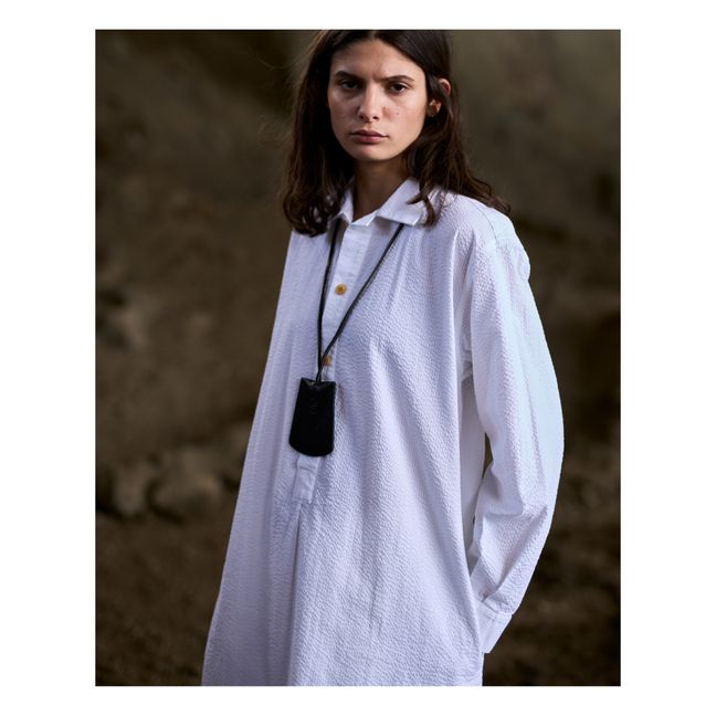 Robe Chemise Crêpe de Coton | Blanc