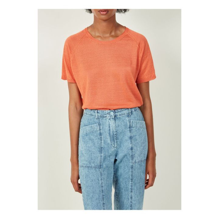 Mamou Linen T-shirt | Arancione- Immagine del prodotto n°1