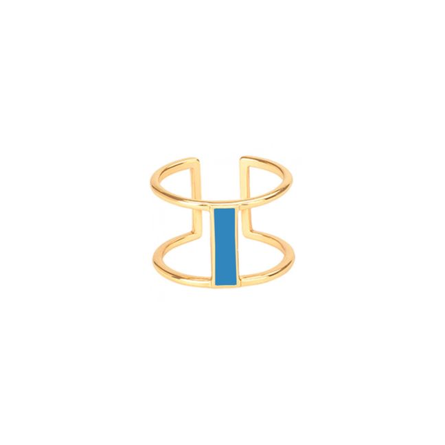 Adjustable Moon Ring | Blue