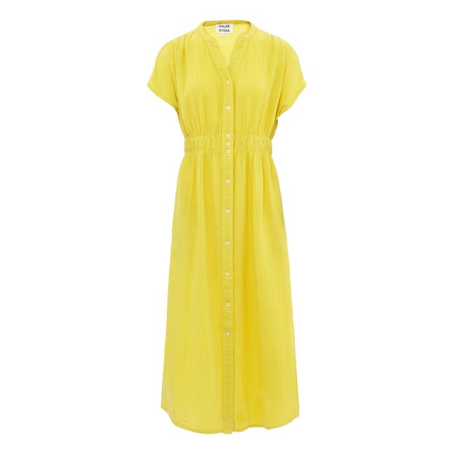 Nara Double Cotton Gauze Dress | Zitronengelb