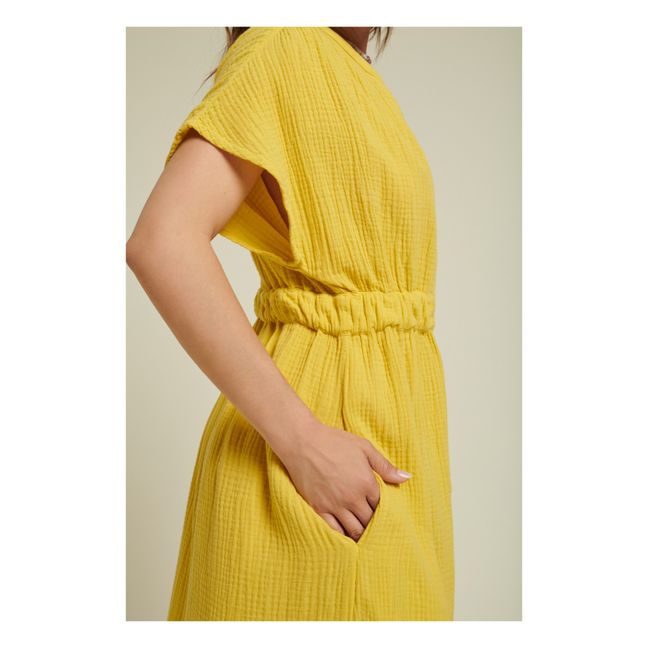 Nara Double Cotton Gauze Dress | Giallo limone