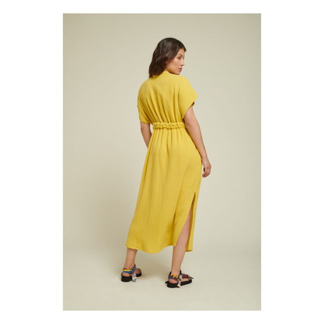 Nara Double Cotton Gauze Dress | Zitronengelb