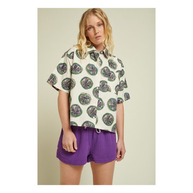 Jordi Double Cotton Gauze Shorts | Purple