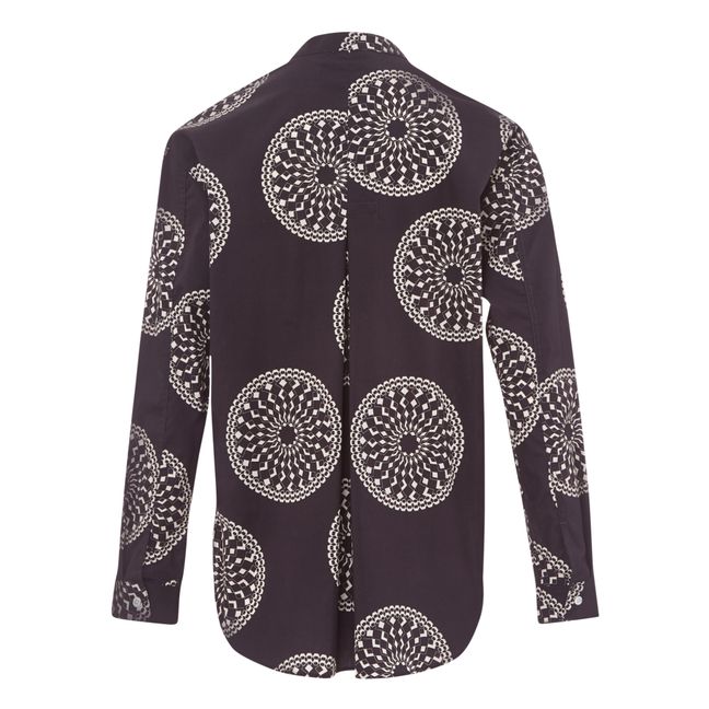 Claudie Printed Cotton Poplin Shirt | Negro