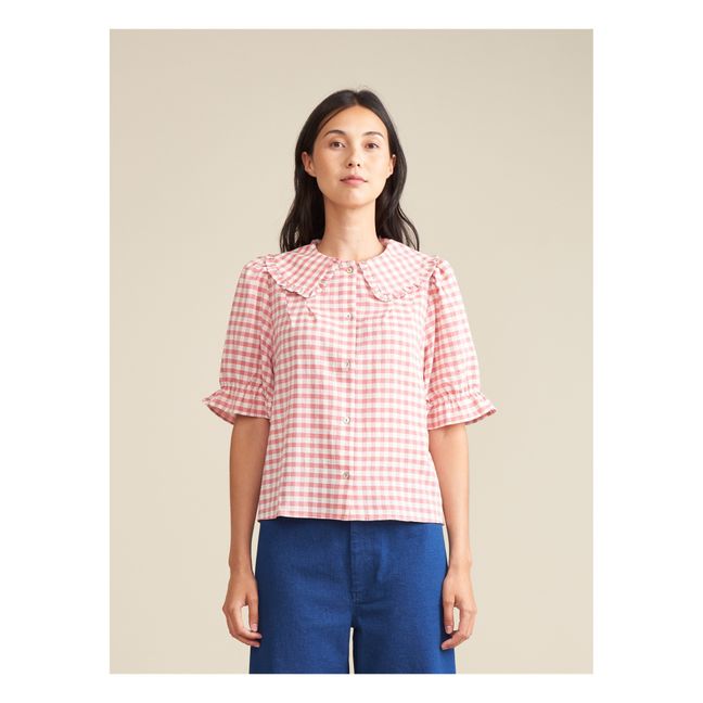 Violet Check Blouse - Women’s Collection | Rojo Frambuesa