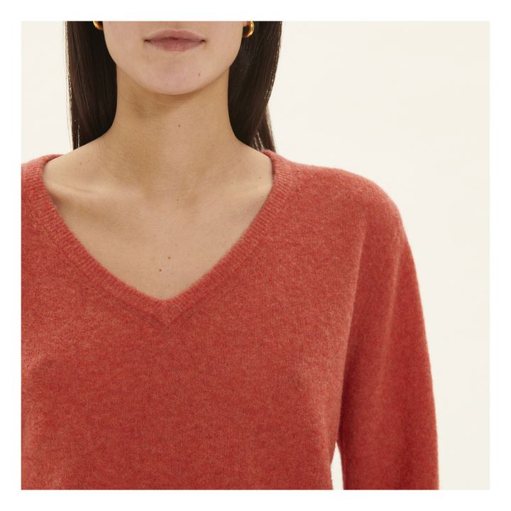 Razpark Wool V-Neck Sweater | Rosso- Immagine del prodotto n°5