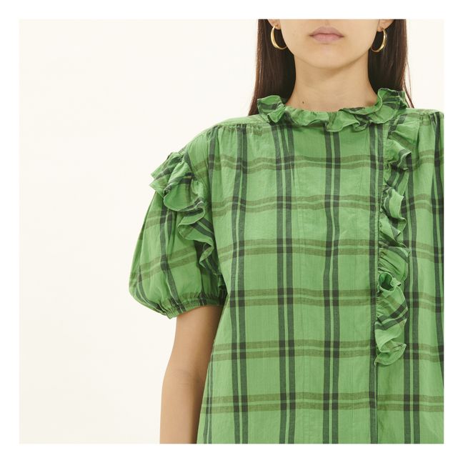 Sweety Checked Blouse | Verde