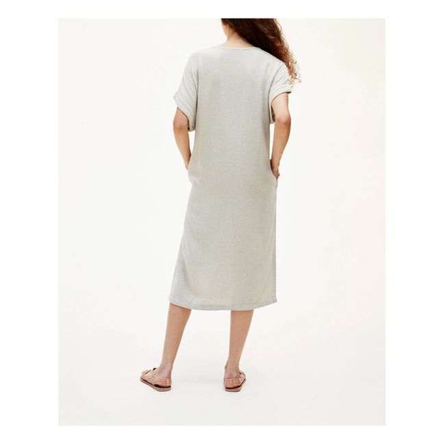 Straight Cotton and Linen Dress | Natural