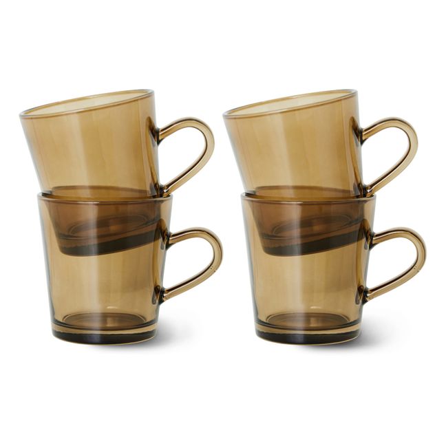 70's coffee cups - Set of 4 | Brown