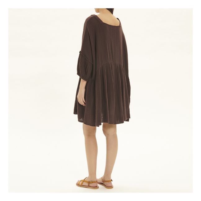Miro Smocked Organic Cotton Dress | 05 Cacao