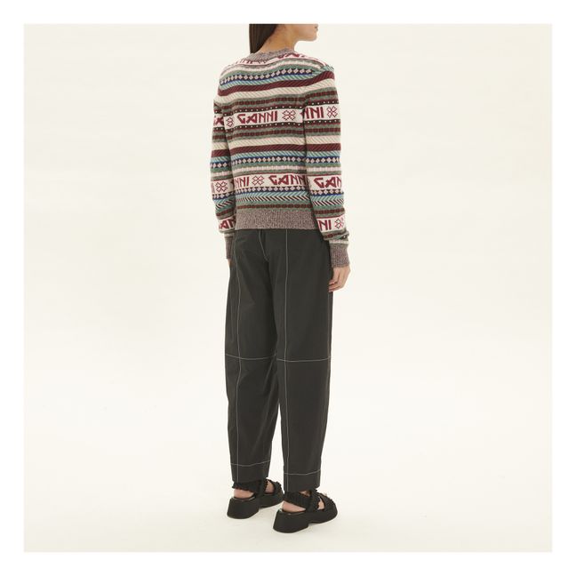 Cardigan Mix Logo Laine | Ecru