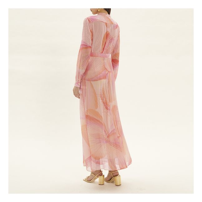 Jupe "Dream" Imprimée Chiffon de Soie | Rose