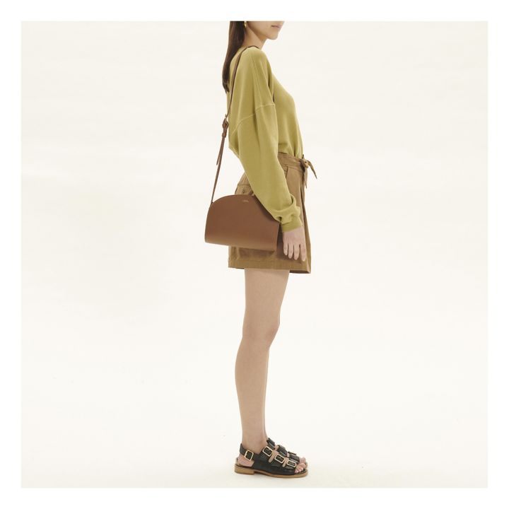 Half Moon Smooth Leather Bag | Capuccino- Imagen del producto n°1
