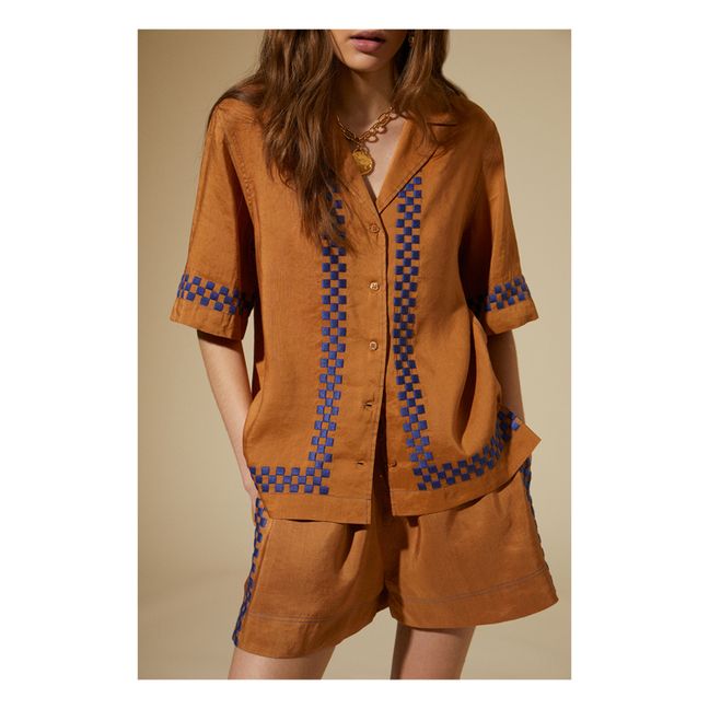 Pantaloncini, modello: Sira, in lino | Marrone