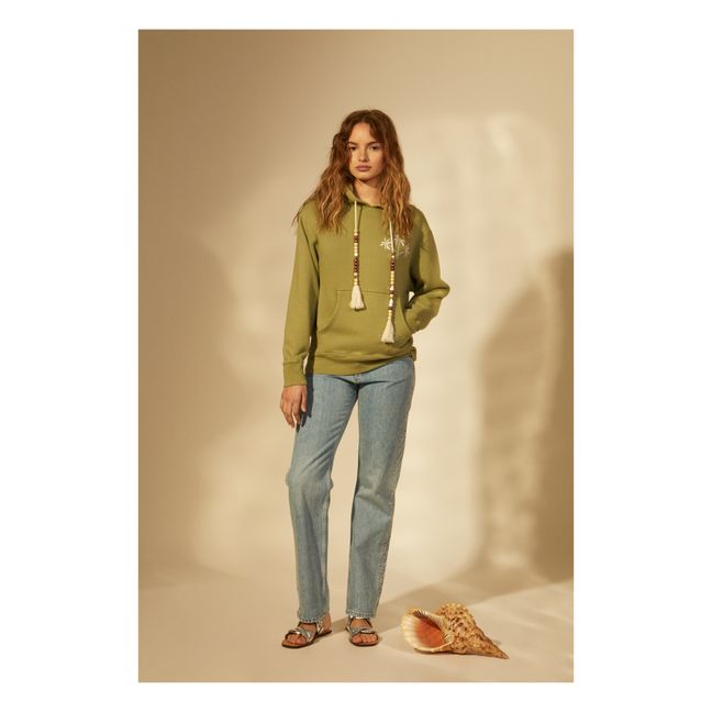 Sudadera de algodón orgánico Tidi | Verde Kaki