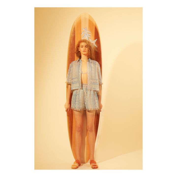 Hemd Ceyana Ramie Pacific Patchwork | Blau- Produktbild Nr. 1