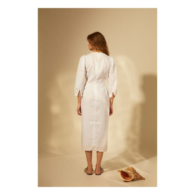 Kleid Romy Leinen | Grauweiß