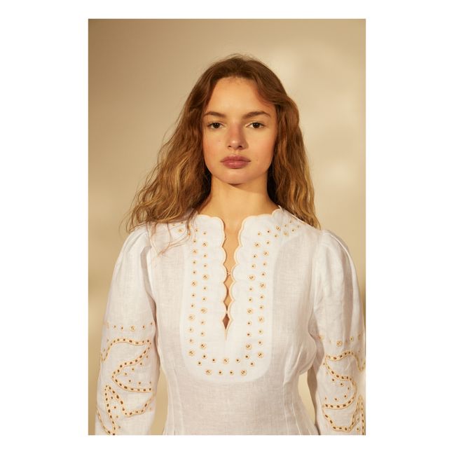 Vestido de lino Romy | Blanco Roto