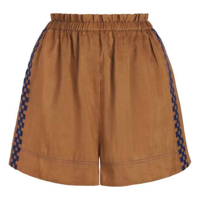 Sira Linen Shorts | Brown