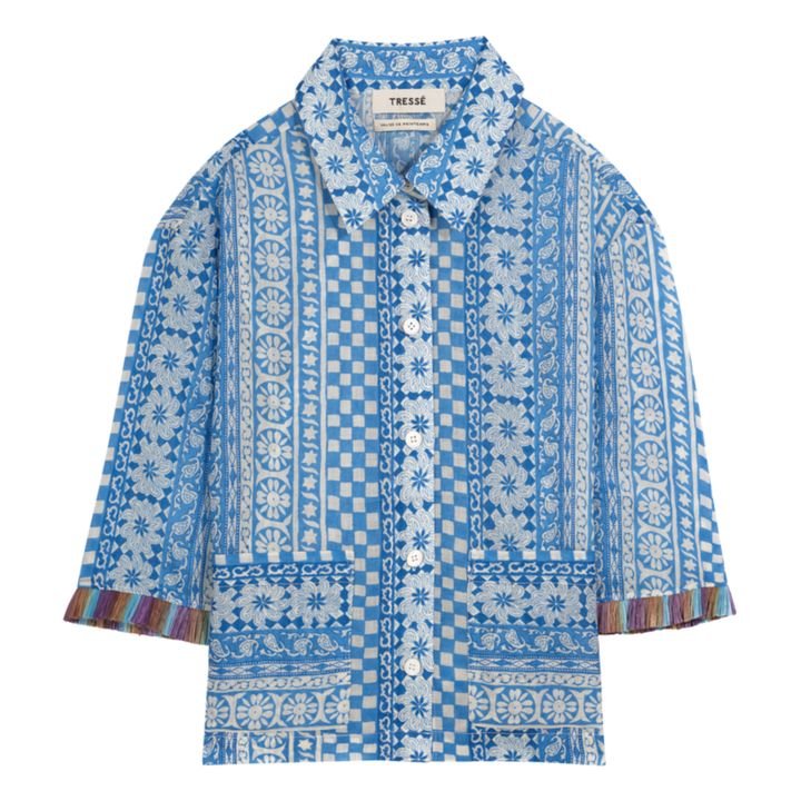 Hemd Ceyana Ramie Pacific Patchwork | Blau- Produktbild Nr. 0
