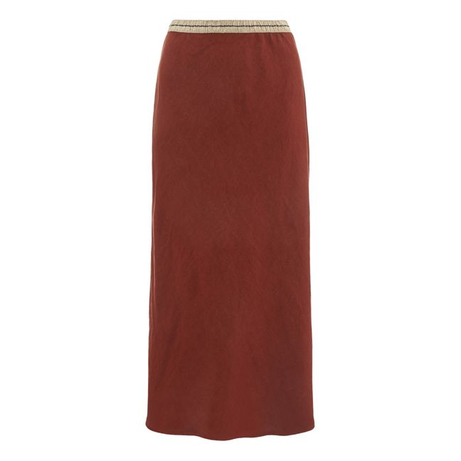 Jima Linen Skirt | Marrón